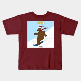 Bear on a Snowboard Kids T-Shirt